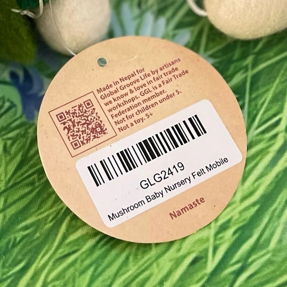 Fair Trade Nepalese Handmade Felt Mushroom Mobile, NWT - Picture 13 of 14